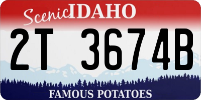 ID license plate 2T3674B