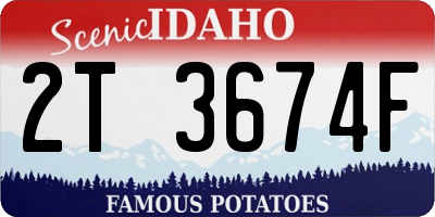 ID license plate 2T3674F