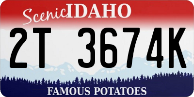 ID license plate 2T3674K