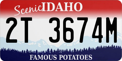 ID license plate 2T3674M