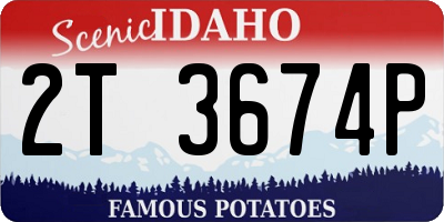 ID license plate 2T3674P