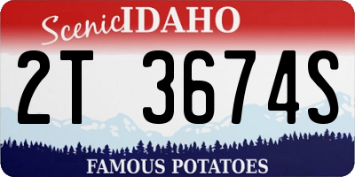 ID license plate 2T3674S