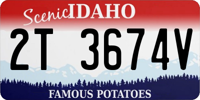 ID license plate 2T3674V