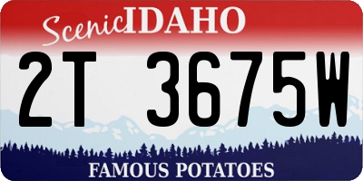 ID license plate 2T3675W