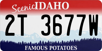 ID license plate 2T3677W