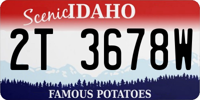ID license plate 2T3678W