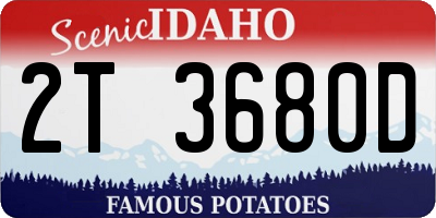 ID license plate 2T3680D