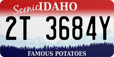 ID license plate 2T3684Y