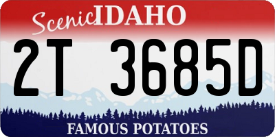 ID license plate 2T3685D