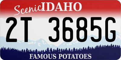 ID license plate 2T3685G