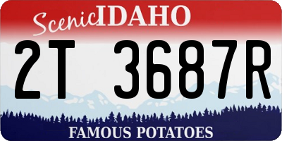 ID license plate 2T3687R