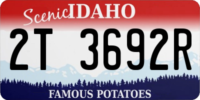 ID license plate 2T3692R