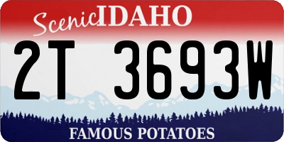 ID license plate 2T3693W