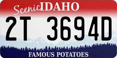 ID license plate 2T3694D