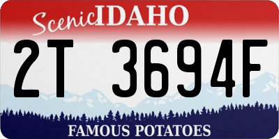 ID license plate 2T3694F