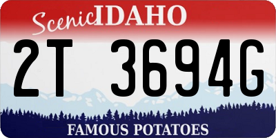 ID license plate 2T3694G