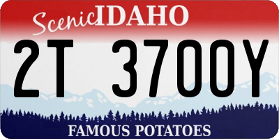 ID license plate 2T3700Y