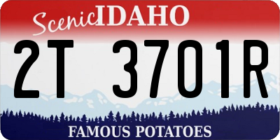 ID license plate 2T3701R