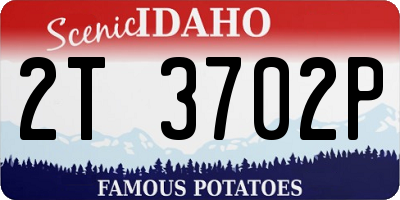 ID license plate 2T3702P