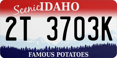 ID license plate 2T3703K