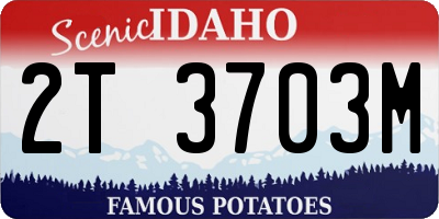 ID license plate 2T3703M
