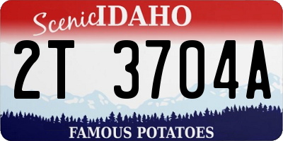 ID license plate 2T3704A