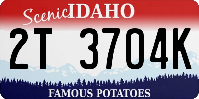 ID license plate 2T3704K
