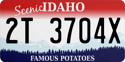 ID license plate 2T3704X