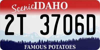 ID license plate 2T3706D
