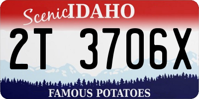 ID license plate 2T3706X