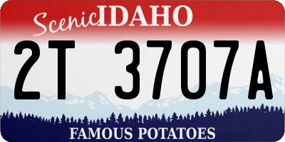ID license plate 2T3707A
