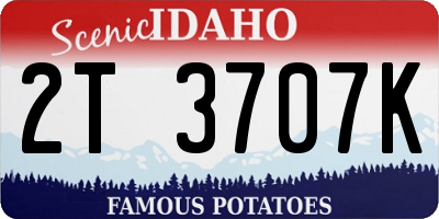 ID license plate 2T3707K