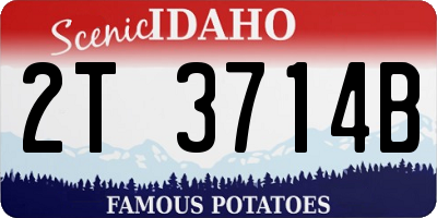ID license plate 2T3714B