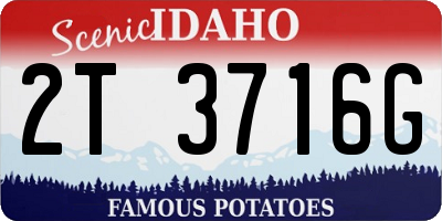 ID license plate 2T3716G