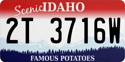 ID license plate 2T3716W