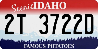 ID license plate 2T3722D