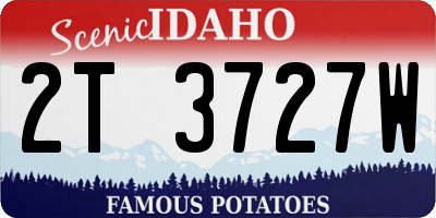ID license plate 2T3727W