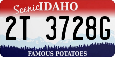 ID license plate 2T3728G