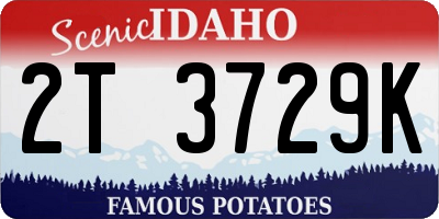 ID license plate 2T3729K