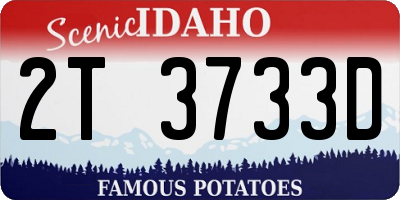 ID license plate 2T3733D