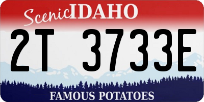 ID license plate 2T3733E