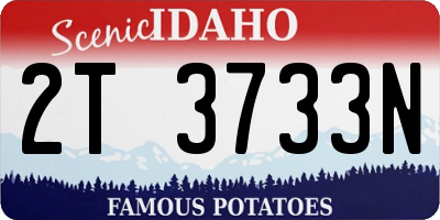 ID license plate 2T3733N