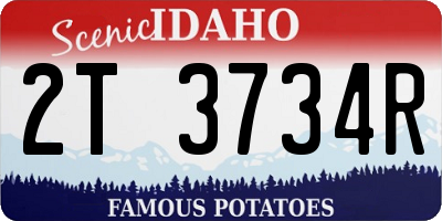 ID license plate 2T3734R