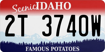 ID license plate 2T3740W