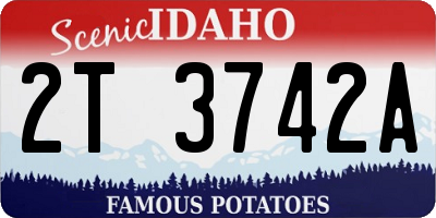 ID license plate 2T3742A