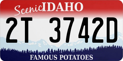 ID license plate 2T3742D