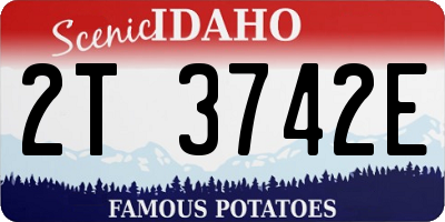 ID license plate 2T3742E