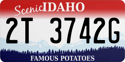 ID license plate 2T3742G