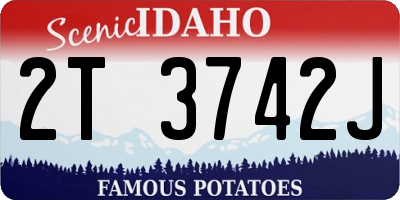 ID license plate 2T3742J