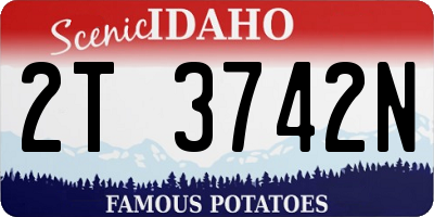ID license plate 2T3742N